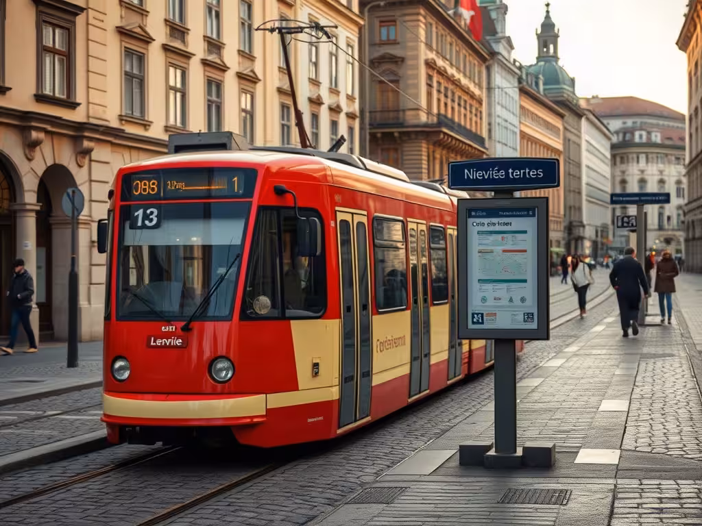 Tramway de Prague pour estimer les frais de transport d’un week-end